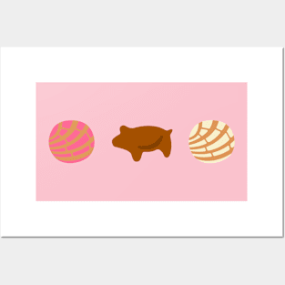 Mexican conchas and cochinito pan dulce design Posters and Art